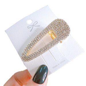 Gold Diamond Crystal Barrette, Hair Clip NWT